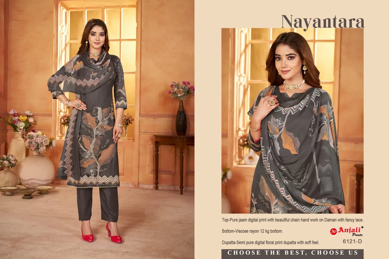 Nayantara Pure Jaam digital printed unstitched suit .