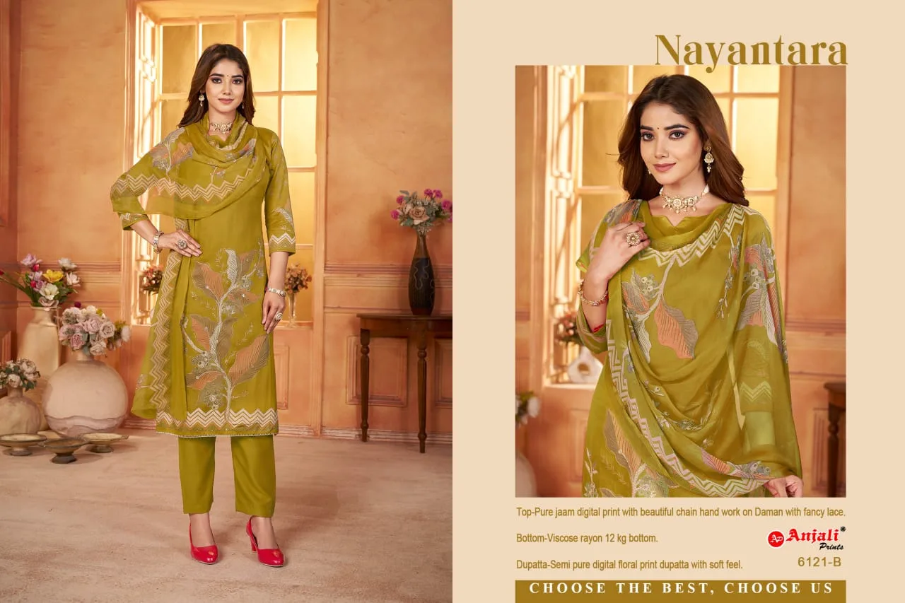 Nayantara Pure Jaam digital printed unstitched suit .